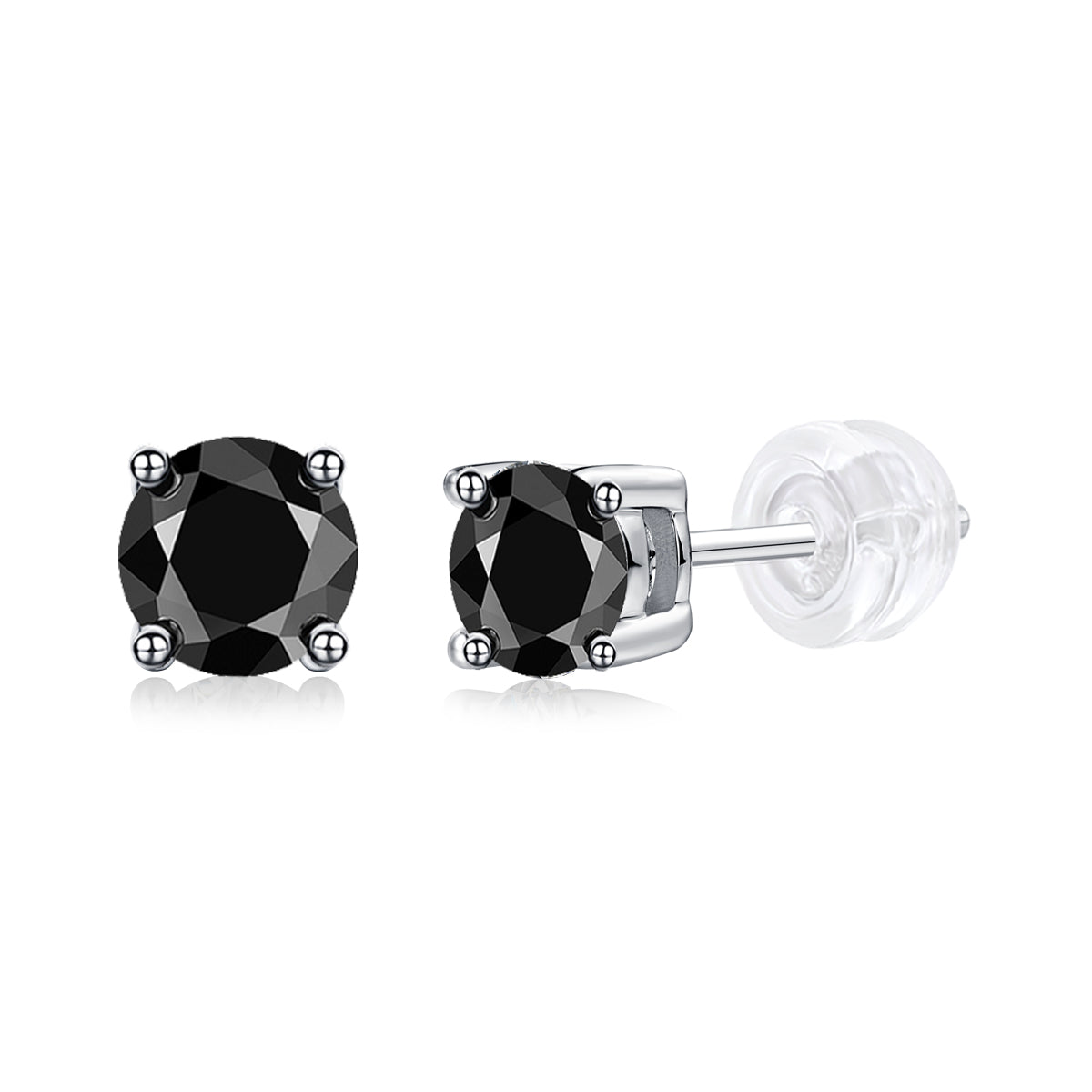 black moissanite stud earrings 925 sterling silver minimalist luxury