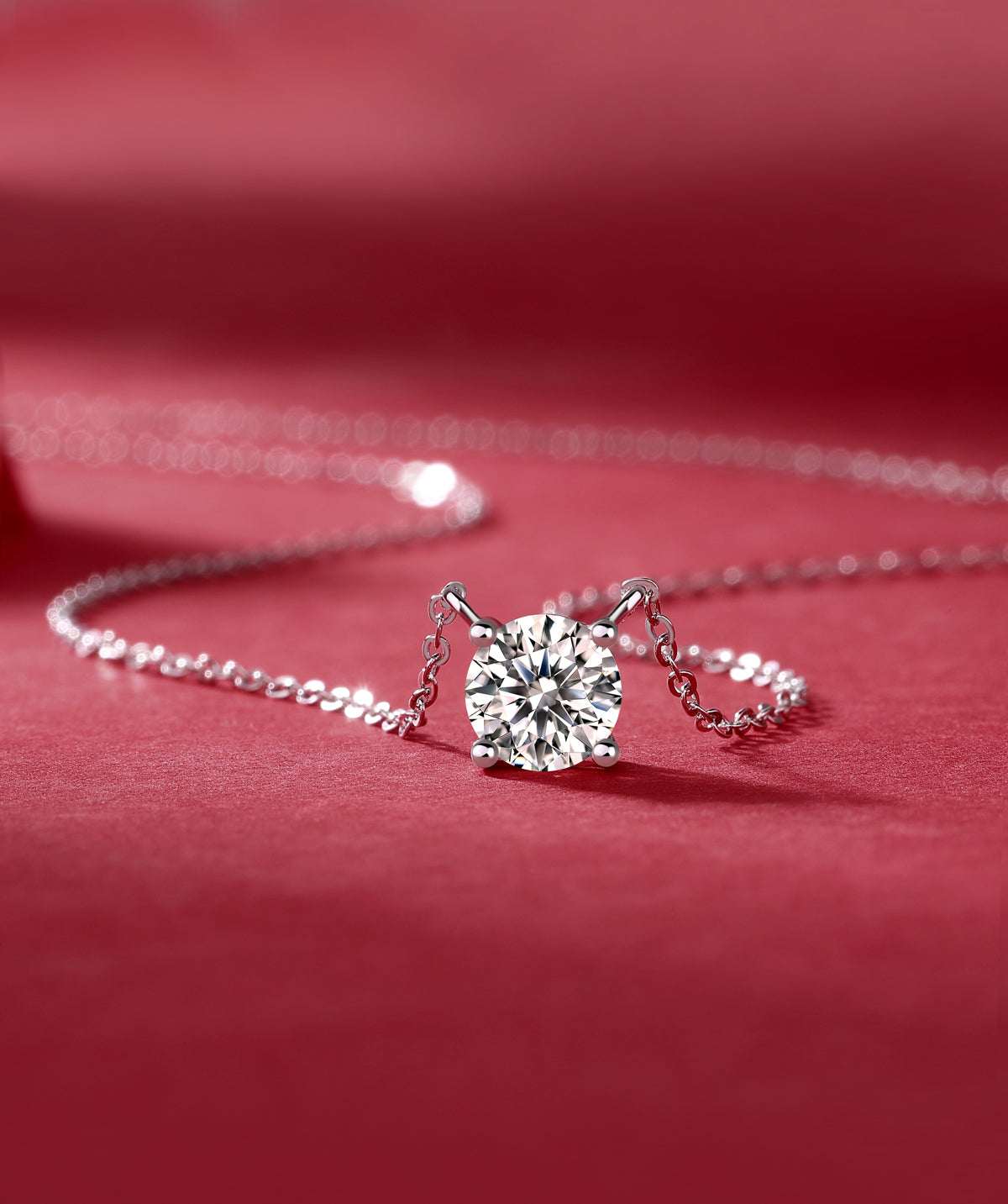 moissanite solitaire necklace 925 sterling silver minimalist luxury