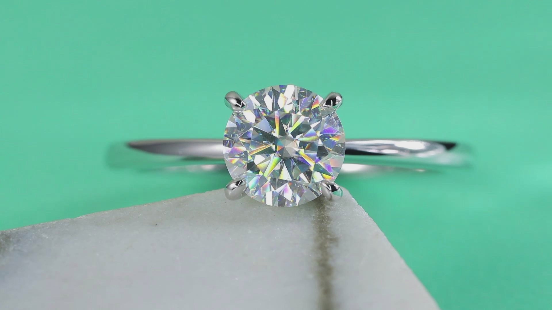 Classic 1ct Moissanite Ring for Women - 925 Sterling Silver 4-Prong Solitaire Engagement Ring - D Color VVS1