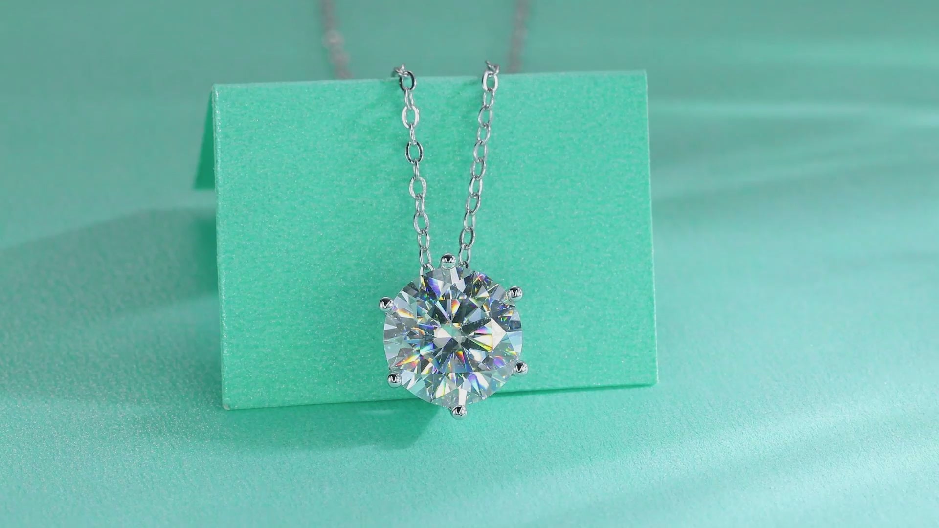 moissanite solitaire pendant necklace 925 sterling silver minimalist luxury
