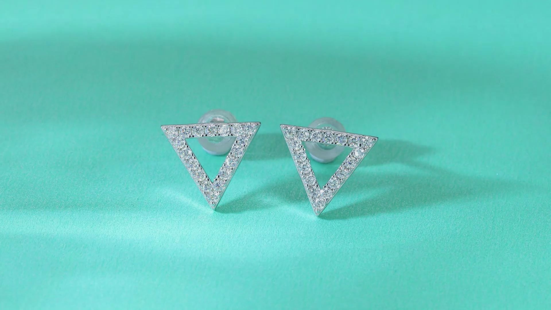 moissanite triangle stud earrings 925 sterling silver minimalist luxury