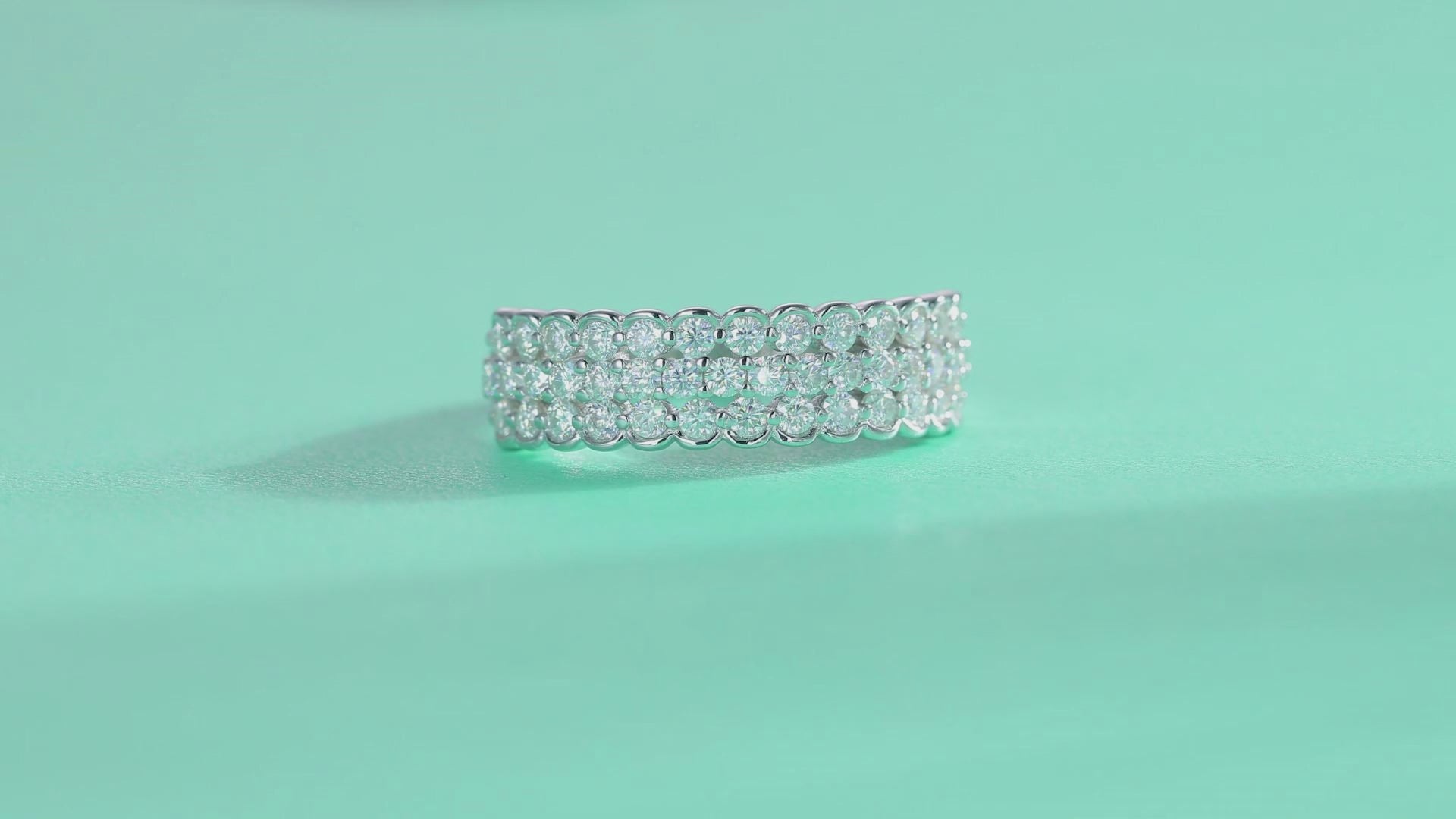 moissanite multi row ring 925 sterling silver statement minimalist luxury
